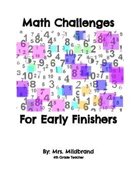 Preview of Math Challenges for Early Finishers