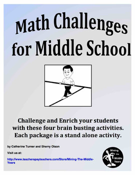 Preview of Math Challenges for Middle School - Math Enrichment