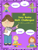 Math Challenges Independent Work  Add Subtract Multiply Divide