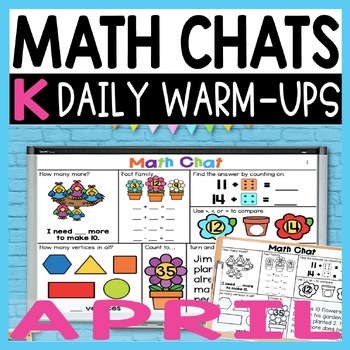 Preview of Daily Math Warm Ups for Kindergarten, Daily Math Talk Spiral Review for April