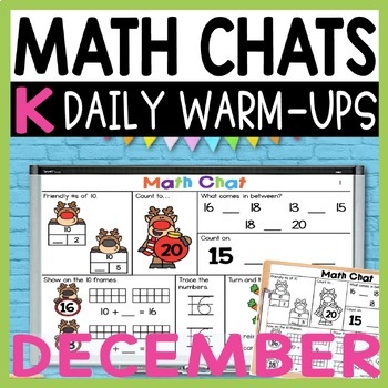 Preview of Daily Math Warm Ups for Kindergarten, Daily Math Talk Spiral Review for December