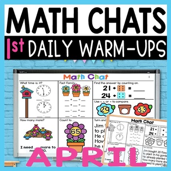 Preview of Daily Math Review for 1st Grade, Spiral Review Math Warm Ups for April