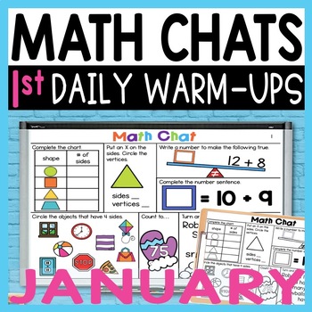 Preview of Math Chats FIRST GRADE January