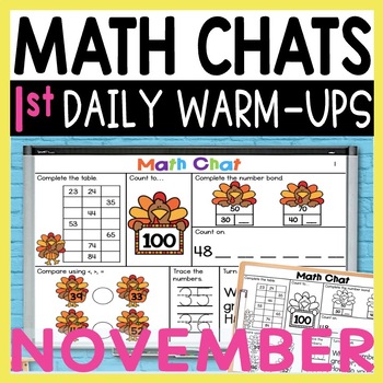 Preview of Math Chats FIRST GRADE November
