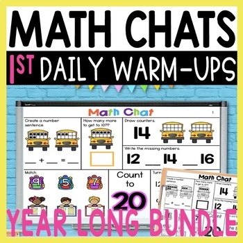 Preview of First Grade Daily Math Warm Ups for the Entire Year, Daily Math Spiral Review