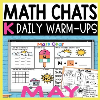 Preview of Daily Math Warm Ups for Kindergarten, Daily Math Talk Spiral Review for May