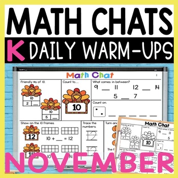 Preview of Daily Math Warm Ups for Kindergarten, Daily Math Talk Spiral Review for November