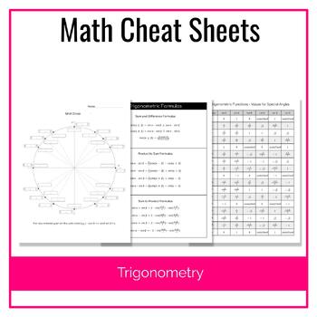 Preview of Math Cheat Sheets Trigonometry