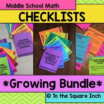 Preview of Math Checklist Bundle