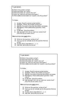 Preview of Math Checklist for Everyday Use (Middle School Grades)