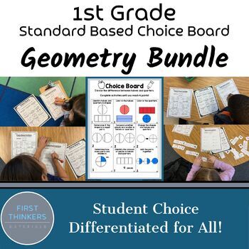 Preview of Math Choice Board Math Activity BUNDLE Geometry Independent Work Packet