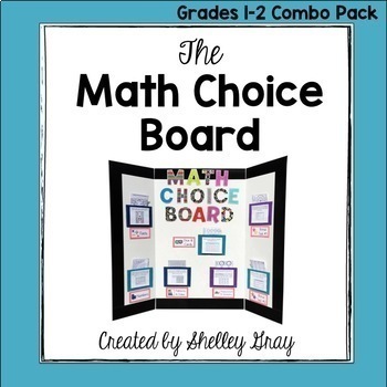 Preview of Math Choice Board Grade 1 and Grade 2 Bundle