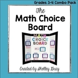 Math Choice Board Grade 3 and Grade 4 Bundle