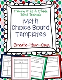 Math Choice Board Templates ~ Create-Your-Own