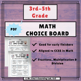 Math Choice Board Tic Tac Toe - Multiplication, Division, 