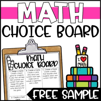 Preview of Math Choice Board for Math Centers
