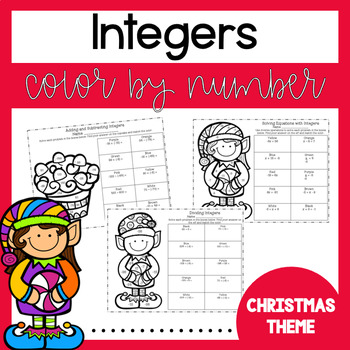 Preview of Math Christmas Coloring Pages {Add, Subtract, Multiply, Divide Integers}