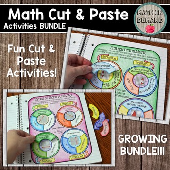 Preview of Math Circle Cut and Paste Activities Bundle