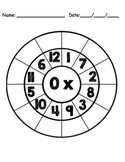 Math Multiplication Circle Page Cards for Clothespins - Bl