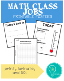 Math Class Jobs - Printable Posters (special education, li