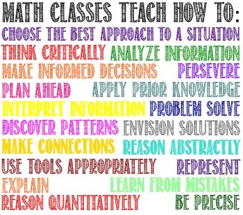 Preview of "Math Classes Teach How To:" Poster
