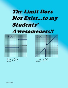 Preview of Math Classroom Calculus Limits Poster