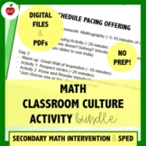 Math Classroom Culture Activity Bundle | Secondary Specific