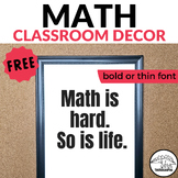 Back to School Math Classroom Decor Bulletin Board Funny M