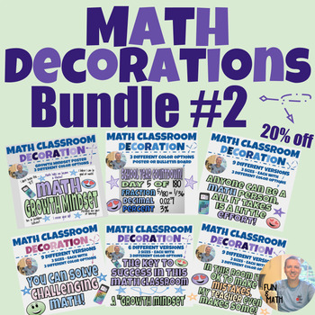 Preview of Math Classroom Decorations Bundle #2 with 6 resources