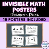 Math Classroom Decor - Invisible Math Posters for Middle S
