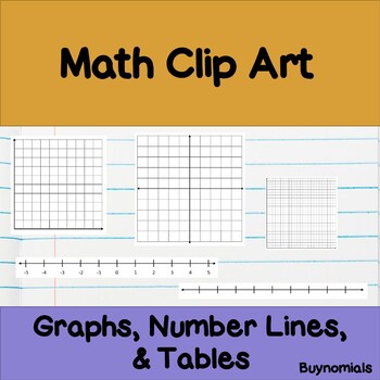 Preview of Math Clip Art: Graph Paper, Number Lines, and Tables