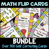 Math Clip Card Bundle: Over 300 Pick, Flip Check Self Corr