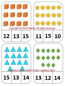 math shapes clip card worksheets number 1 15 no prep by whiz kids club