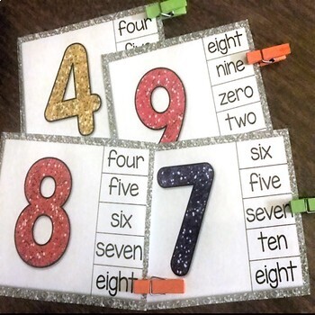 Download Number Words Clip Cards by Little Learning Corner | TpT