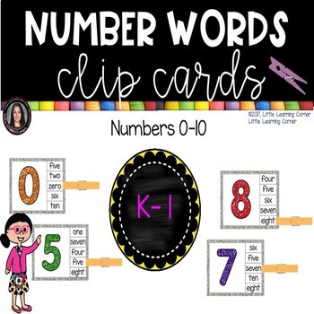 Preview of Number Words Clip Cards