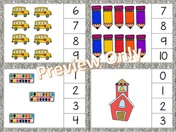 Numbers to 10 Clip Cards - Back to School Math Center by Little ...