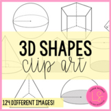 Geometry 3D Shapes Clipart - For Middle School and High Sc