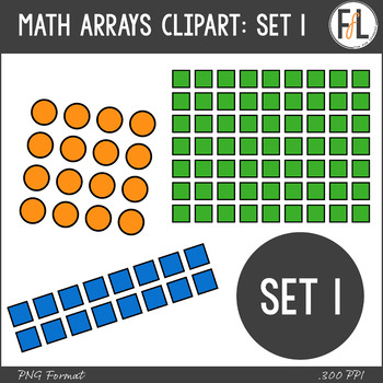 Preview of Math Clipart - Arrays, Multiplication - Set 1