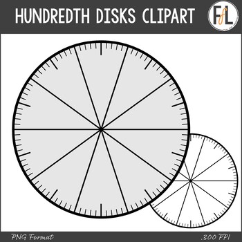 Preview of Math Clipart - Decimals - HUNDREDTHS DISCS
