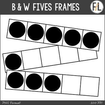 Preview of Math Clipart - FIVE FRAMES - Blacklines