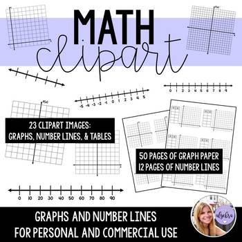 Preview of Math Clipart - Graphs and Number Lines - Images and Template