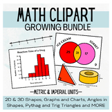 Math Clipart Growing Bundle - Graphs, Tables, Shapes and M