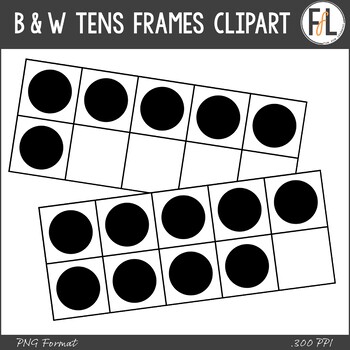 Preview of Math Clipart - TENS FRAMES - Blacklines