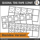 Math Clipart - TENS FRAMES - Holiday and Seasonal, BLACKLI