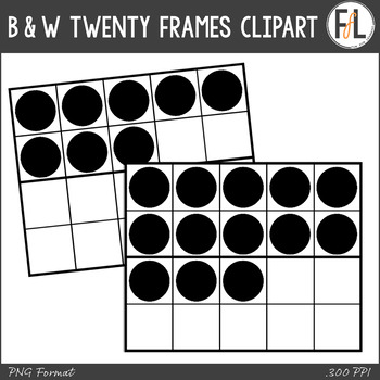 Preview of Math Clipart - TWENTY FRAMES - Blacklines