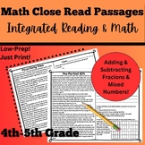 Low Prep Math Close Reads: Adding & Subtracting Fractions 