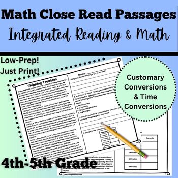 Preview of Measurement Conversions: Customary & Time Math Close Reads