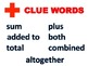 Math Clue Words for Story Problems by Jersey Teacher | TpT
