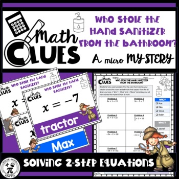 Preview of Math Mystery FREEBIE | Solving Two-Step Equations Activity & Worksheet