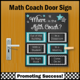 Math Coach Where am I Sign Printable Door Decoration Teal 